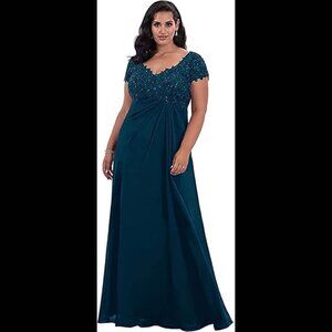 Women's Plus Size Mother of The Bride Dress - size 24W Peacock